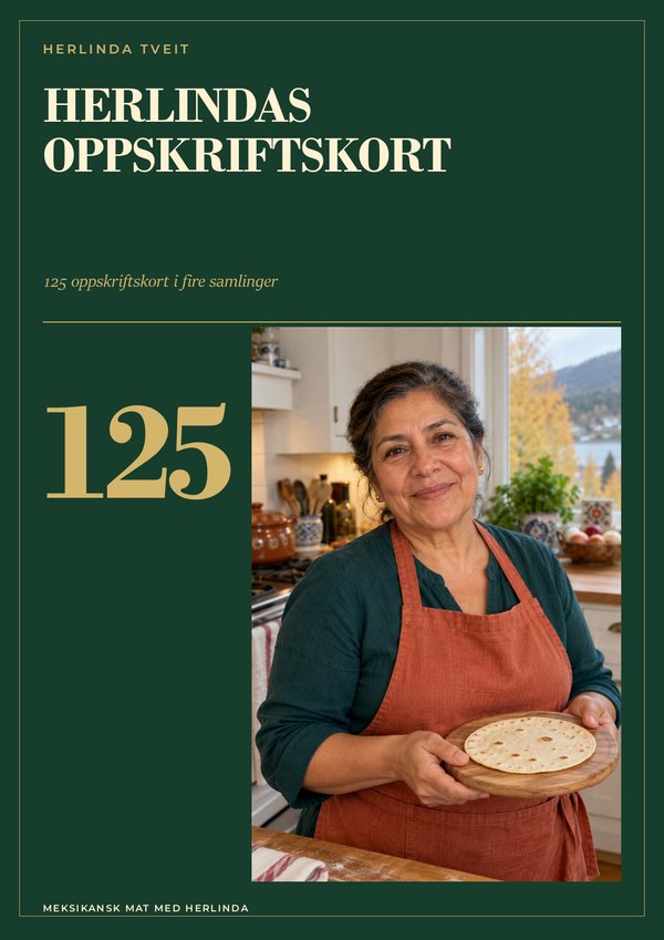 Herlindas oppskriftskort omslaget til miniboken
